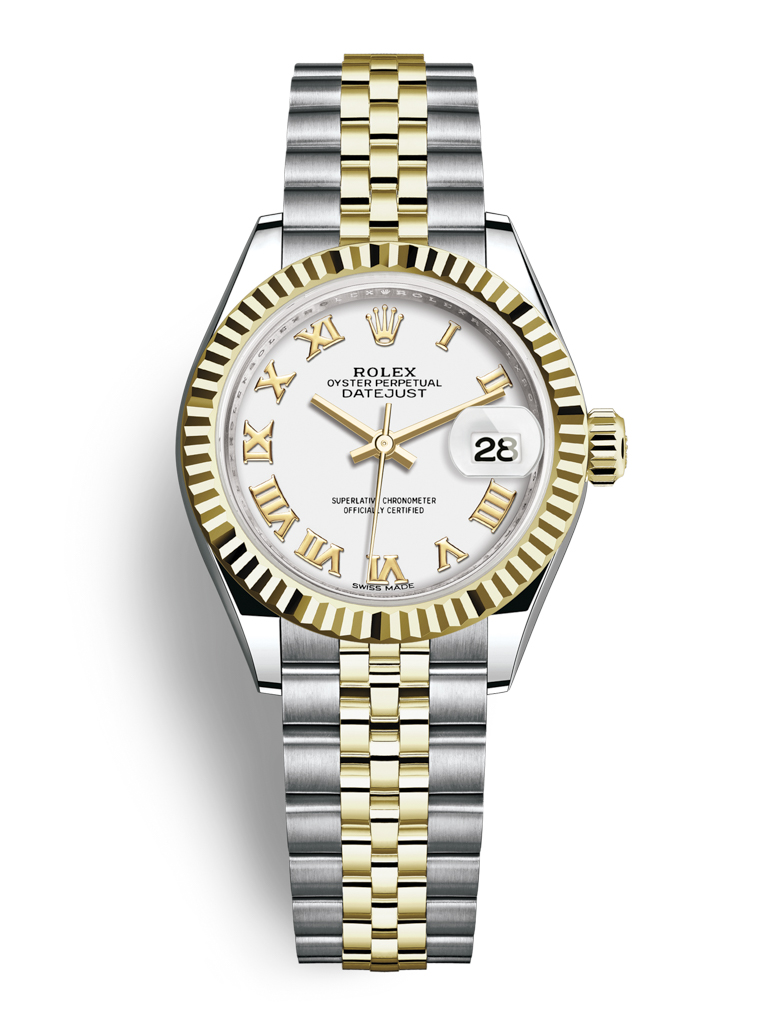 Rolex Lady Datejust 28mm Stainless Steel and Yellow Gold 279173 White Roman Jubilee